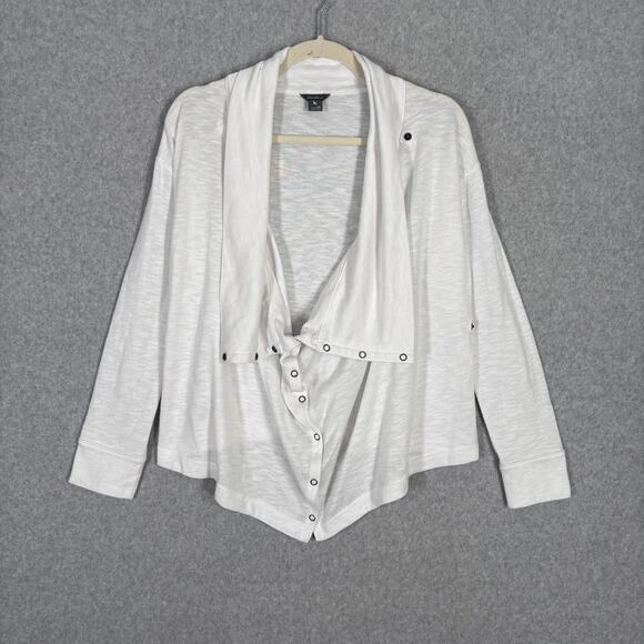 Eddie Bauer Asymmetric Convertible Cardigan XS Cowl Wrap Drape Artsy Lagenlook - Picture 1 of 12